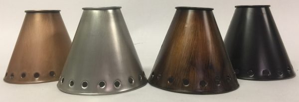 Metal ceiling fan shades in several finishes