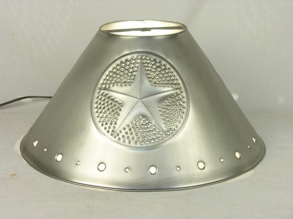 Metal Empire lamp shades pewter finish star design