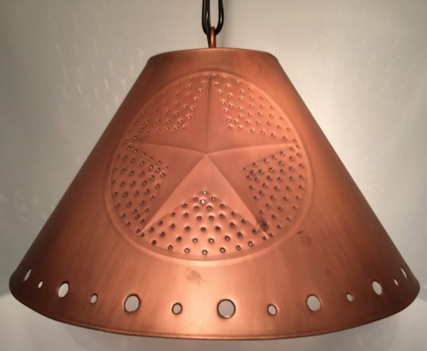 Metal Empire lamp shade with stars in copper