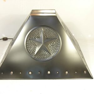 Pyramid style lamp shade star design pewter finish