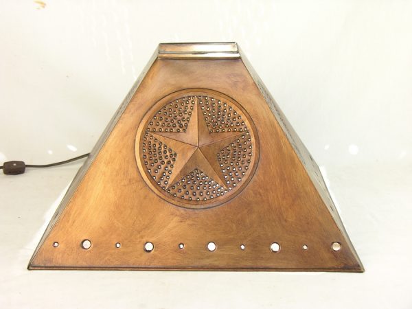 Pyramid style lamp shade star design copper finish