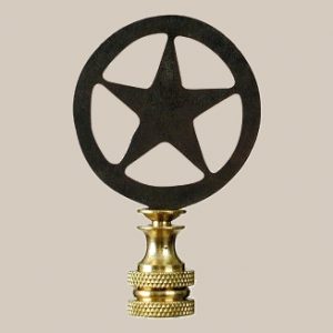 Star in a circle lamp finial