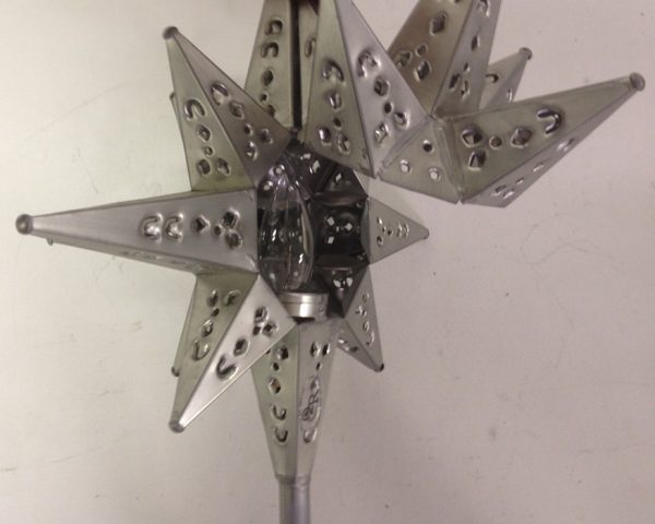 Moravian star light tree topper pewter finish