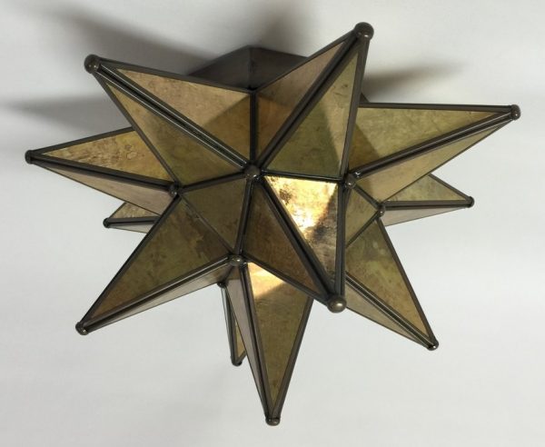 Antique Glass Moravian Star Ceiling Light