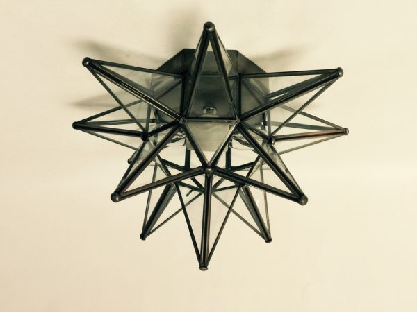 Clear Glass Moravian Star Ceiling Light