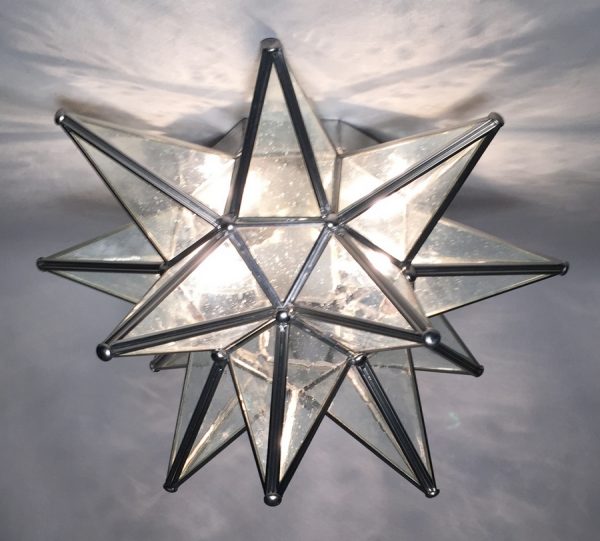 Glass Moravian Star Ceiling Light Wall Sconce