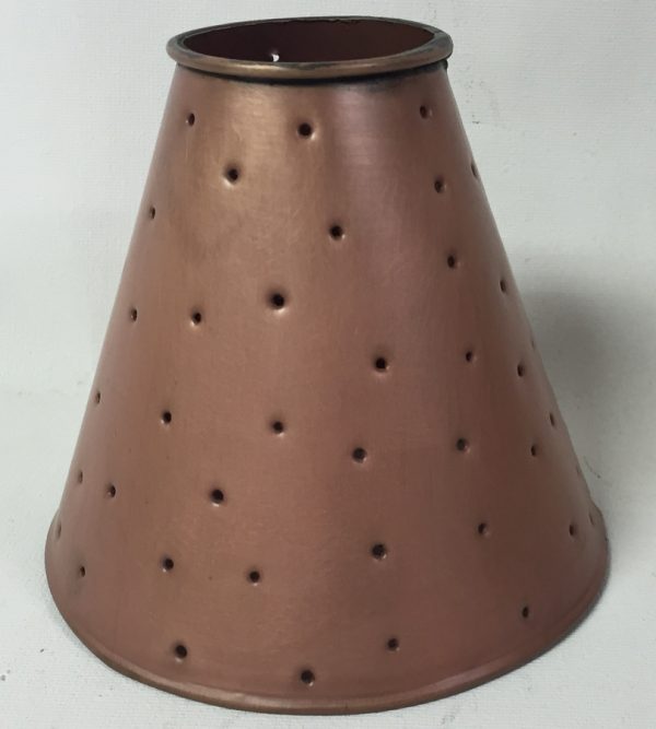 Ceiling fan lamp shade tin berber dots in copper finish