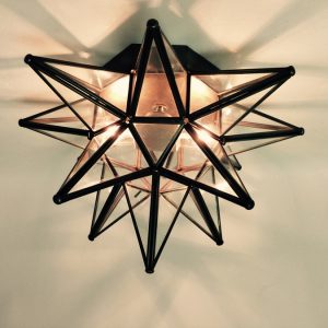 Glass Moravian Star Ceiling Light/Wall Sconce